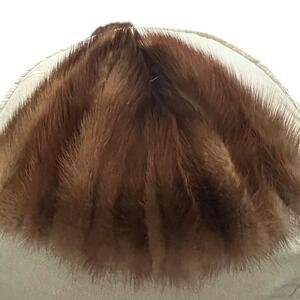 vintage fur hat lined women's  LG elegant chic warm retro luxury‎ old money